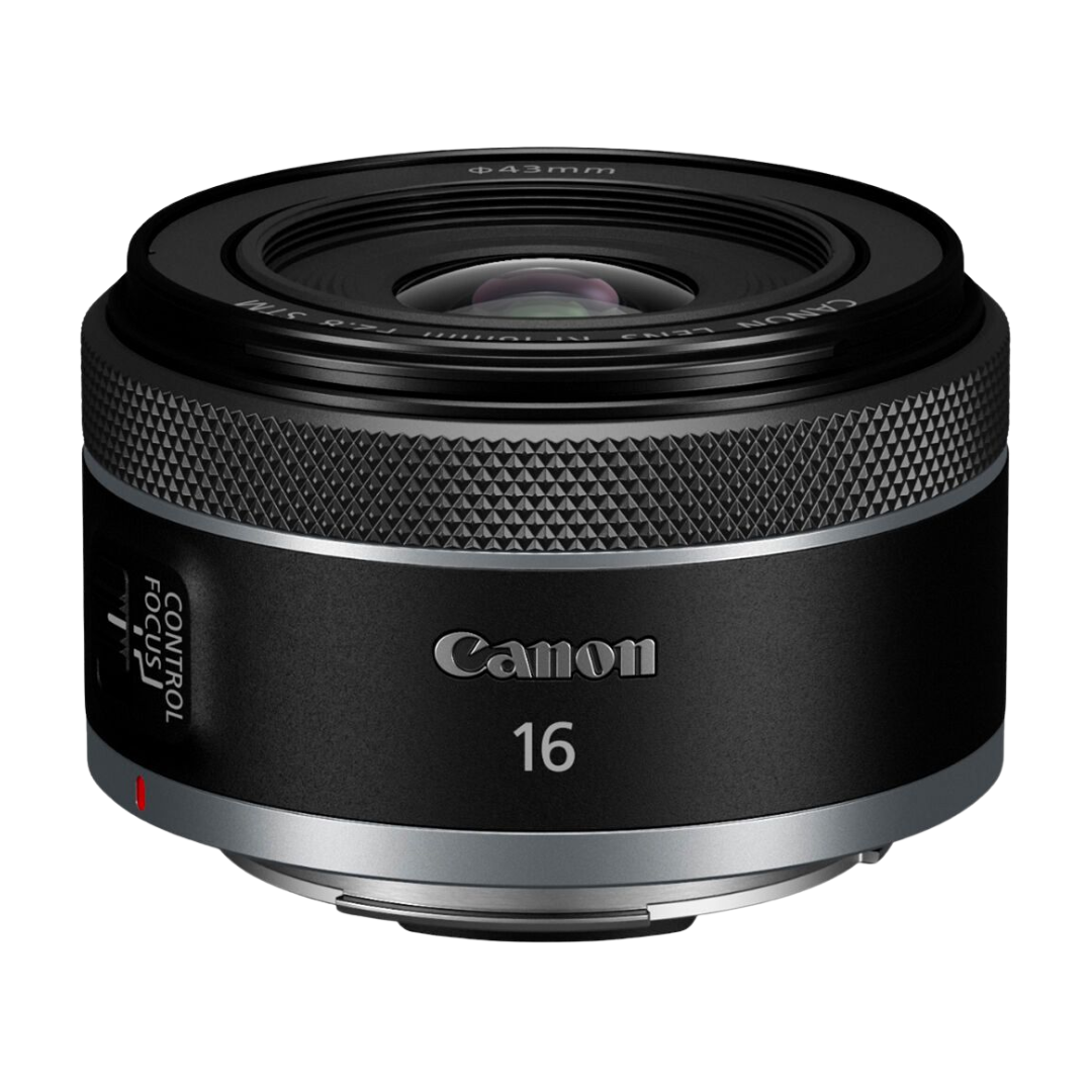 Canon RF 16mm F2.8 STM Lens product image.