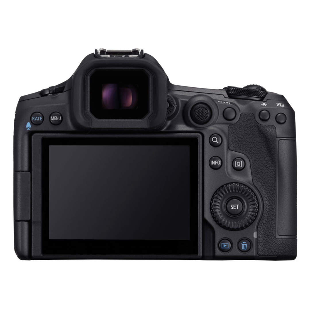 Canon EOS R5 Mark II back view product image.