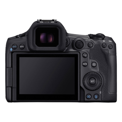 Canon EOS R5 Mark II back view product image.