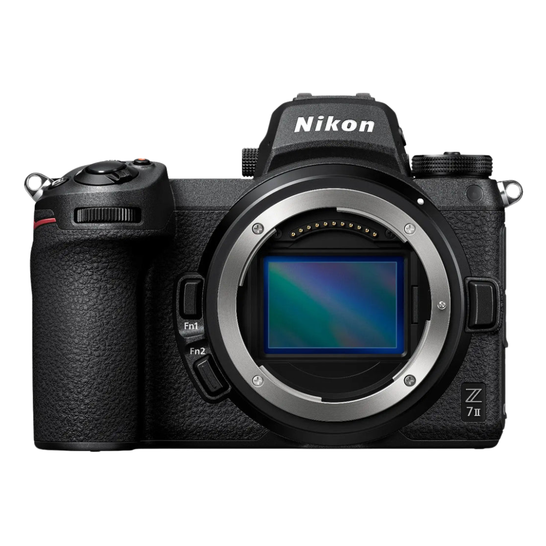 Nikon Z7 II camera body on a white background.