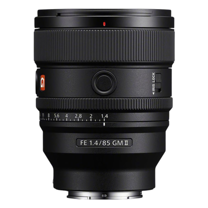 Sony FE 85mm F1.4 GM II Lens on a white background.