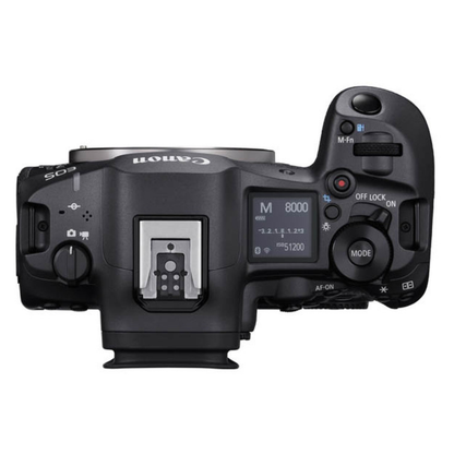 Canon EOS R5 Mark II top view product image.