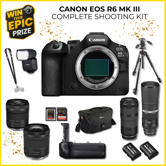Win a Canon EOS R6 Mark III Complete Shooting Kit. Main prize image.