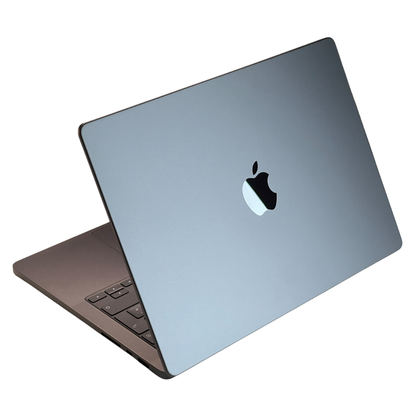 Apple MacBook Pro in silver, rear view, on a white background.