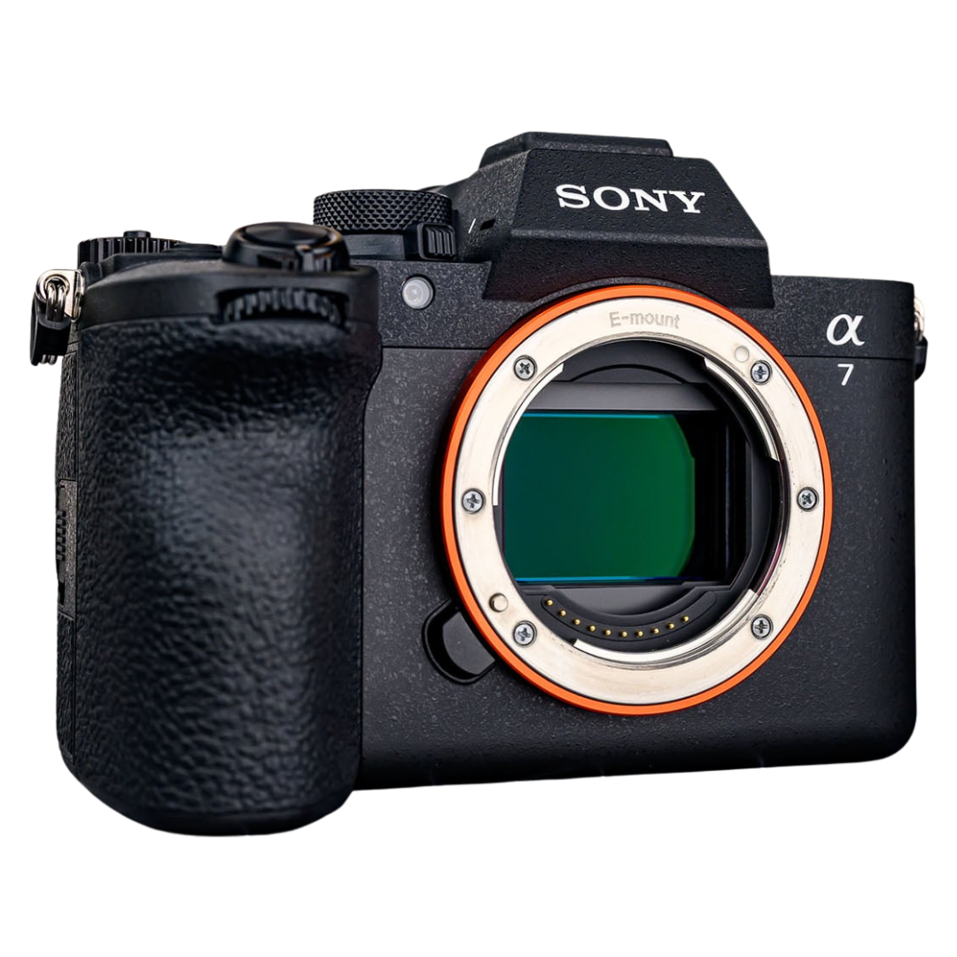 Front image of a Sony A7 V on a white background.