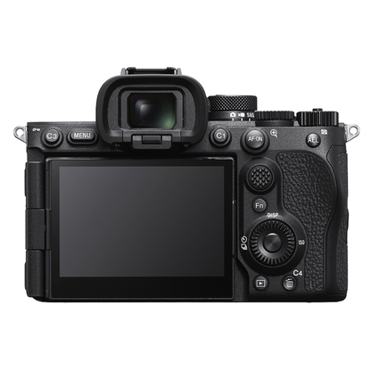 Sony A7R VI rear view on a white background.