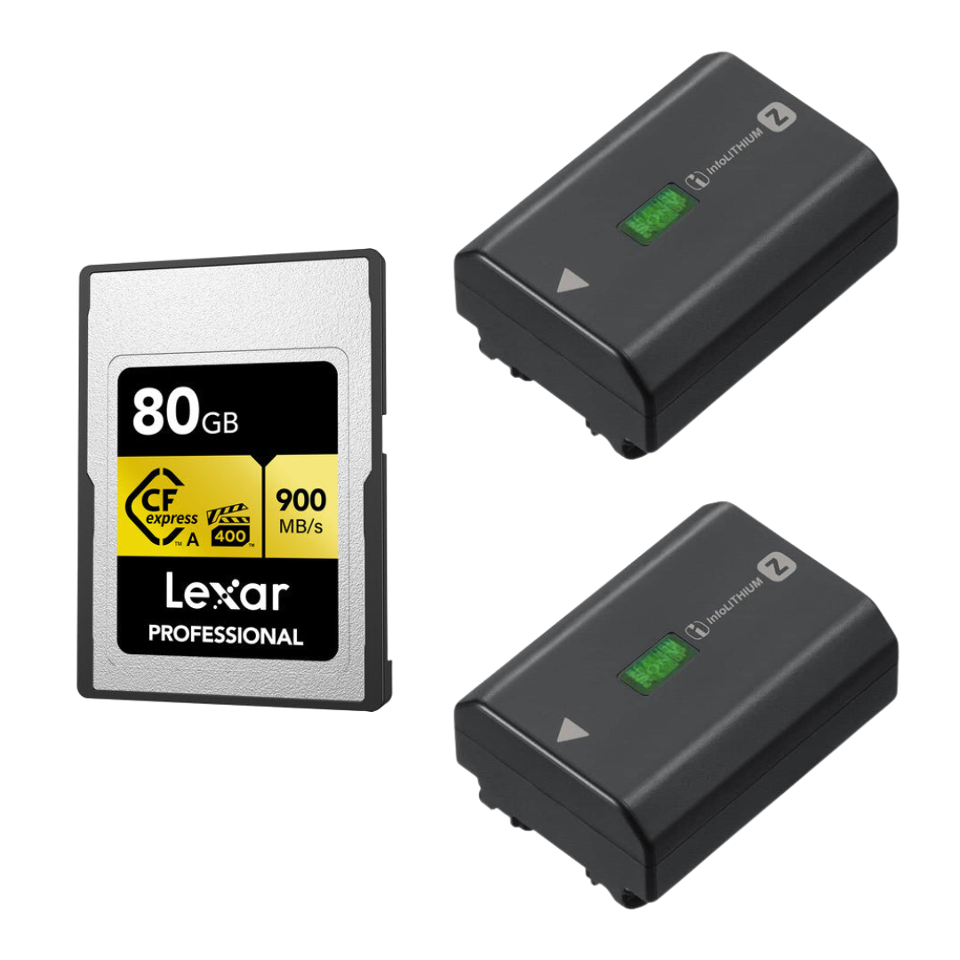 Sony NP-FZ100 Batteries and Lexar 80GB memory Card